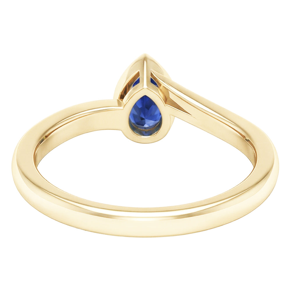 Anello solitario con zaffiro dello Sri Lanka da 1,50 carati incastonato in oro giallo 14K