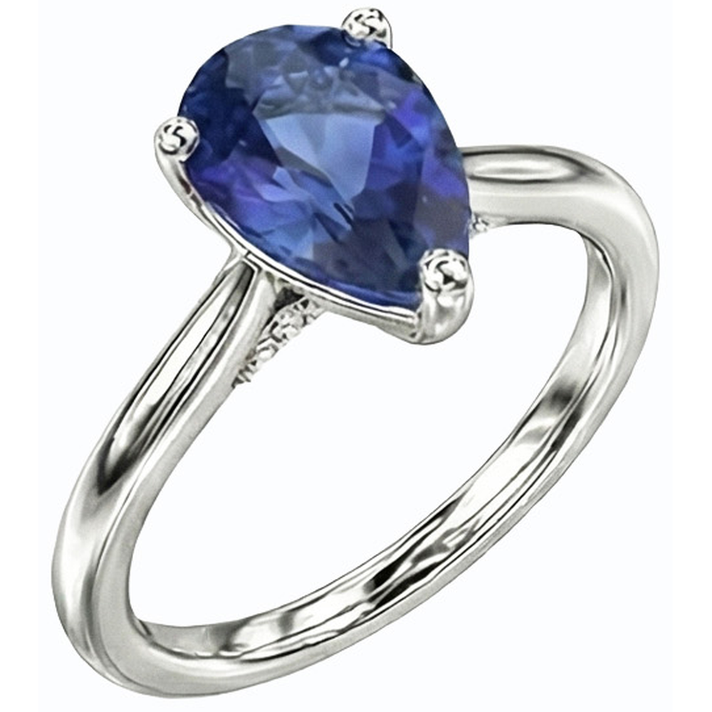 vero pear diamante 14carati anello angolo laterale
