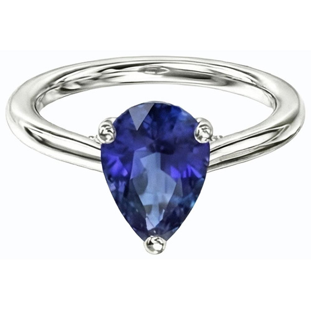 vero pear diamante 14carati anello vista di profilo