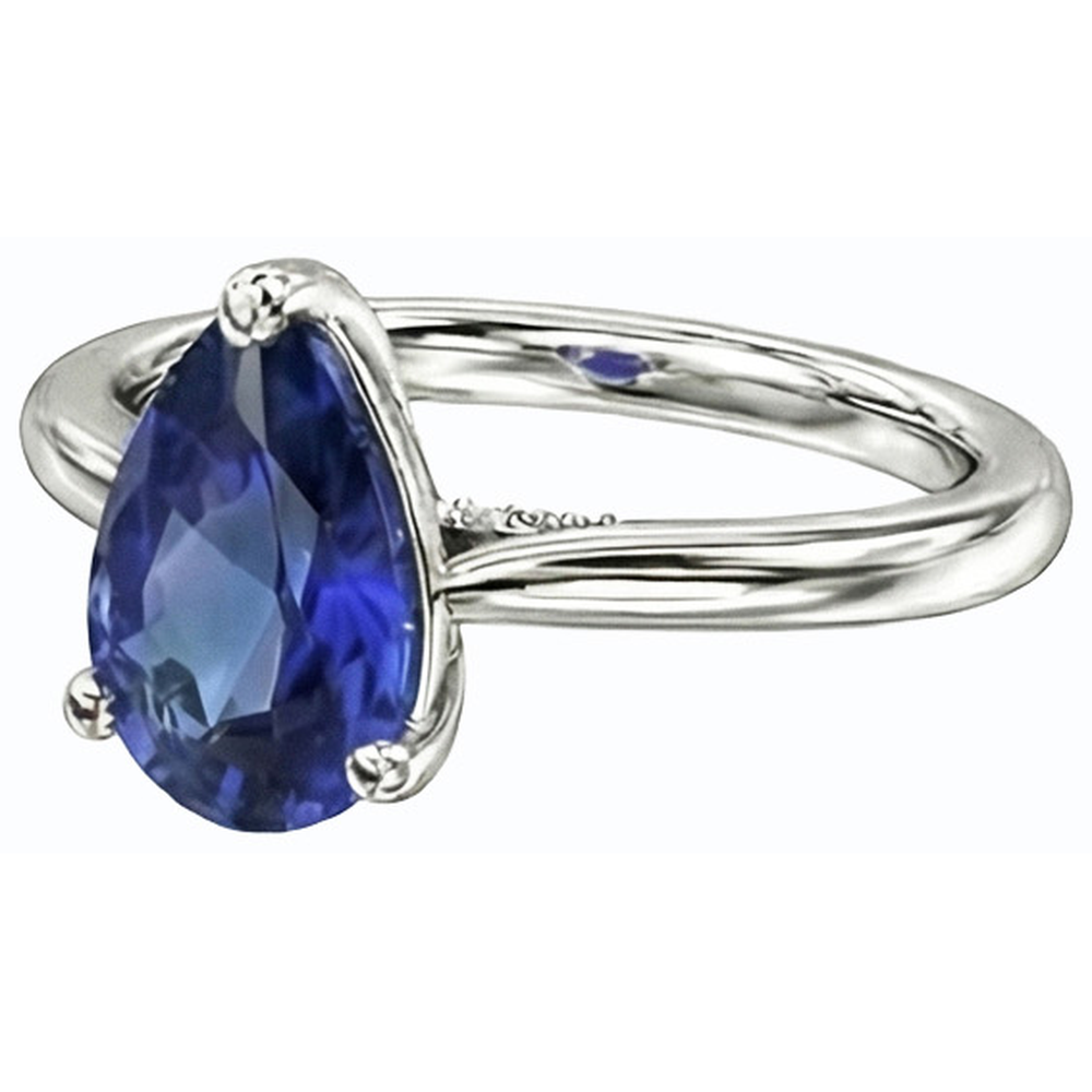vero pear diamante 14carati anello su bianco