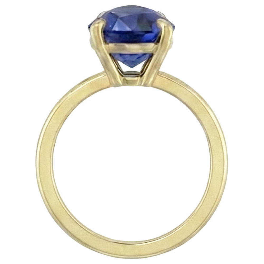 Anello solitario con zaffiro di Ceylon a goccia stile pera 3.50 carati