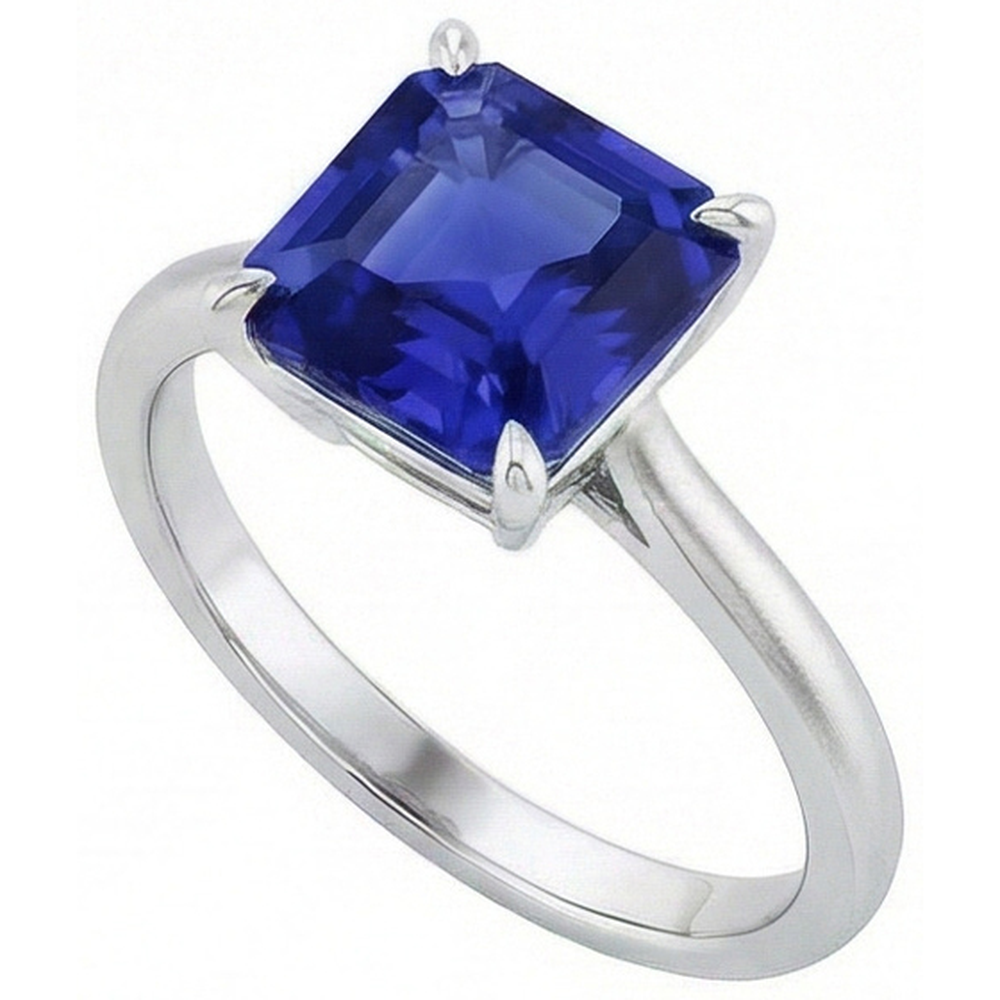 vero asscher diamante 2carati anello dettaglio ravvicinato