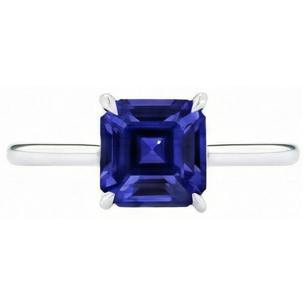 vero asscher diamante 2carati anello angolo laterale