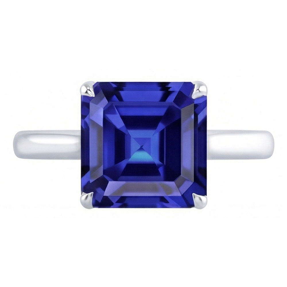vero asscher diamante 2.50carati anello dettaglio ravvicinato
