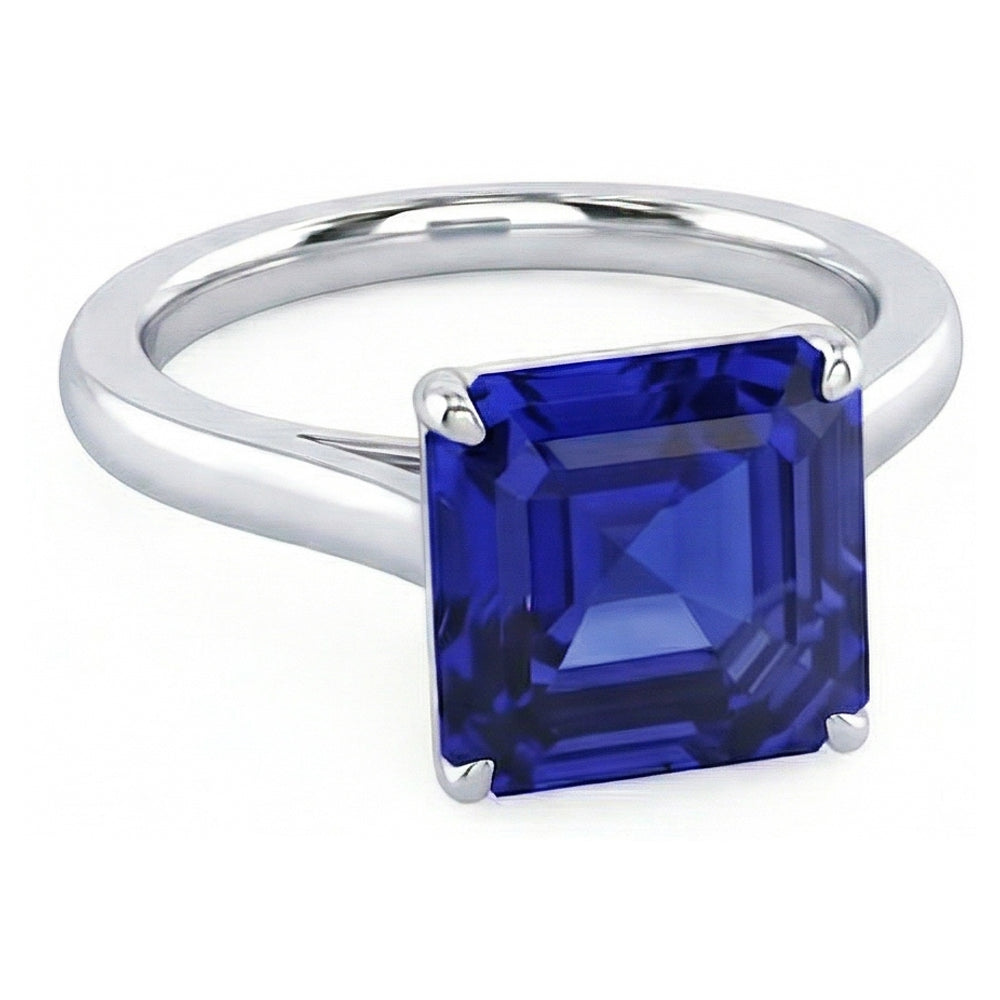 vero asscher diamante 2.50carati anello vista dall'alto