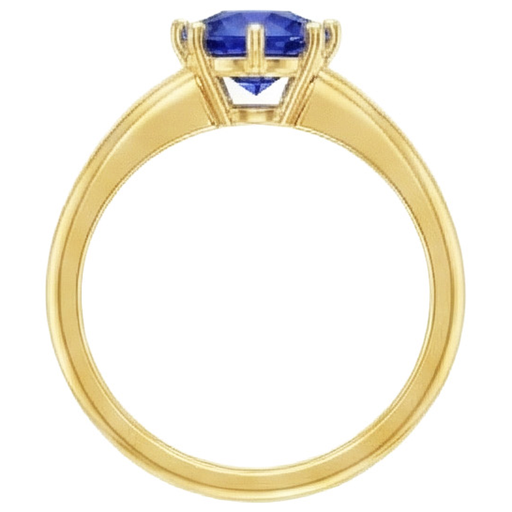 Anello solitario da 2 carati Zaffiro dello Sri Lanka in oro giallo autentico