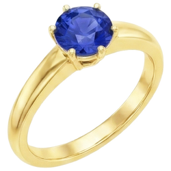 Anello solitario da 2 carati Zaffiro dello Sri Lanka in oro giallo autentico