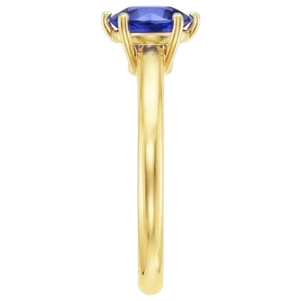 Anello solitario da 2 carati Zaffiro dello Sri Lanka in oro giallo autentico