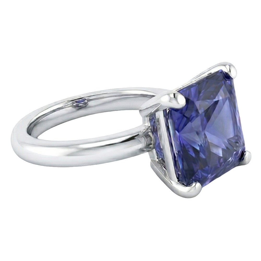 Anello solitario da donna Radiant Srilankan Sapphire Gemstone 2.50 carati