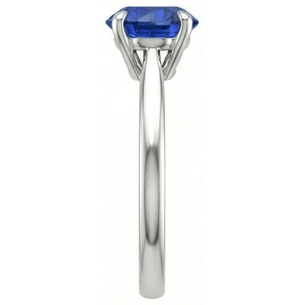 Anello solitario da donna. autentico zaffiro blu. 2 carati. set di griffe con artiglio