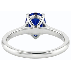 Anello solitario da donna con zaffiro di Ceylon a forma di pera in oro 14K 1 carato
