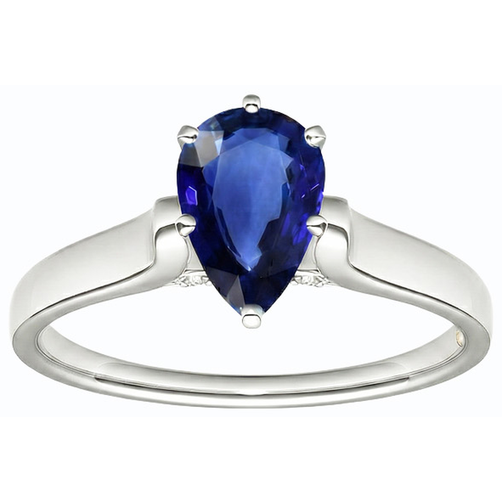 vero pear diamante 2carati anello angolo laterale