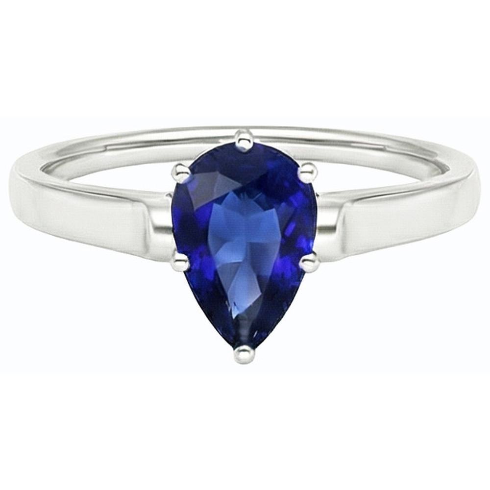 vero pear diamante 2carati anello vista di profilo