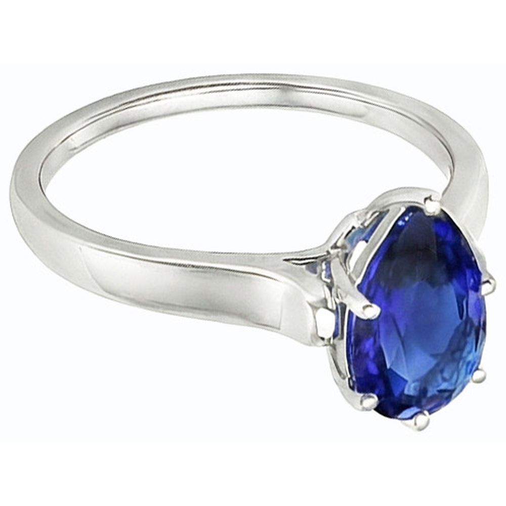 vero pear diamante 2carati anello su bianco