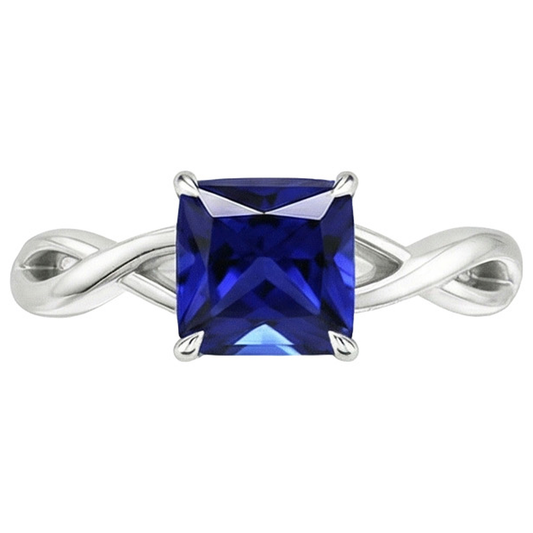 vero cushion diamante 2.25carati anello dettaglio ravvicinato