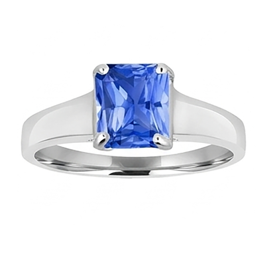 Anello solitario da uomo con pietre preziose, 2,50 carati di zaffiro dello Sri Lanka