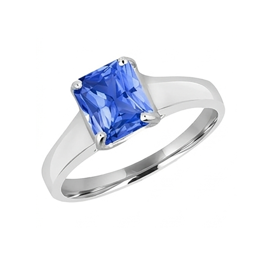 Anello solitario da uomo con pietre preziose, 2,50 carati di zaffiro dello Sri Lanka