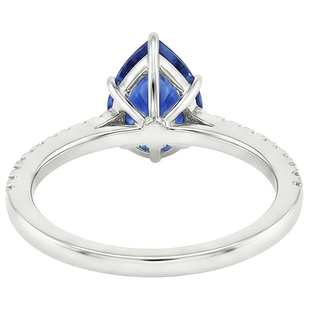 vero pear diamante 5.25carati anello angolo laterale