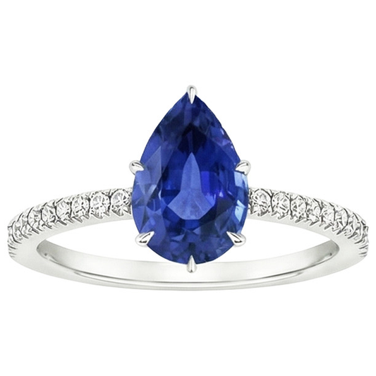 vero pear diamante 5.25carati anello vista di profilo