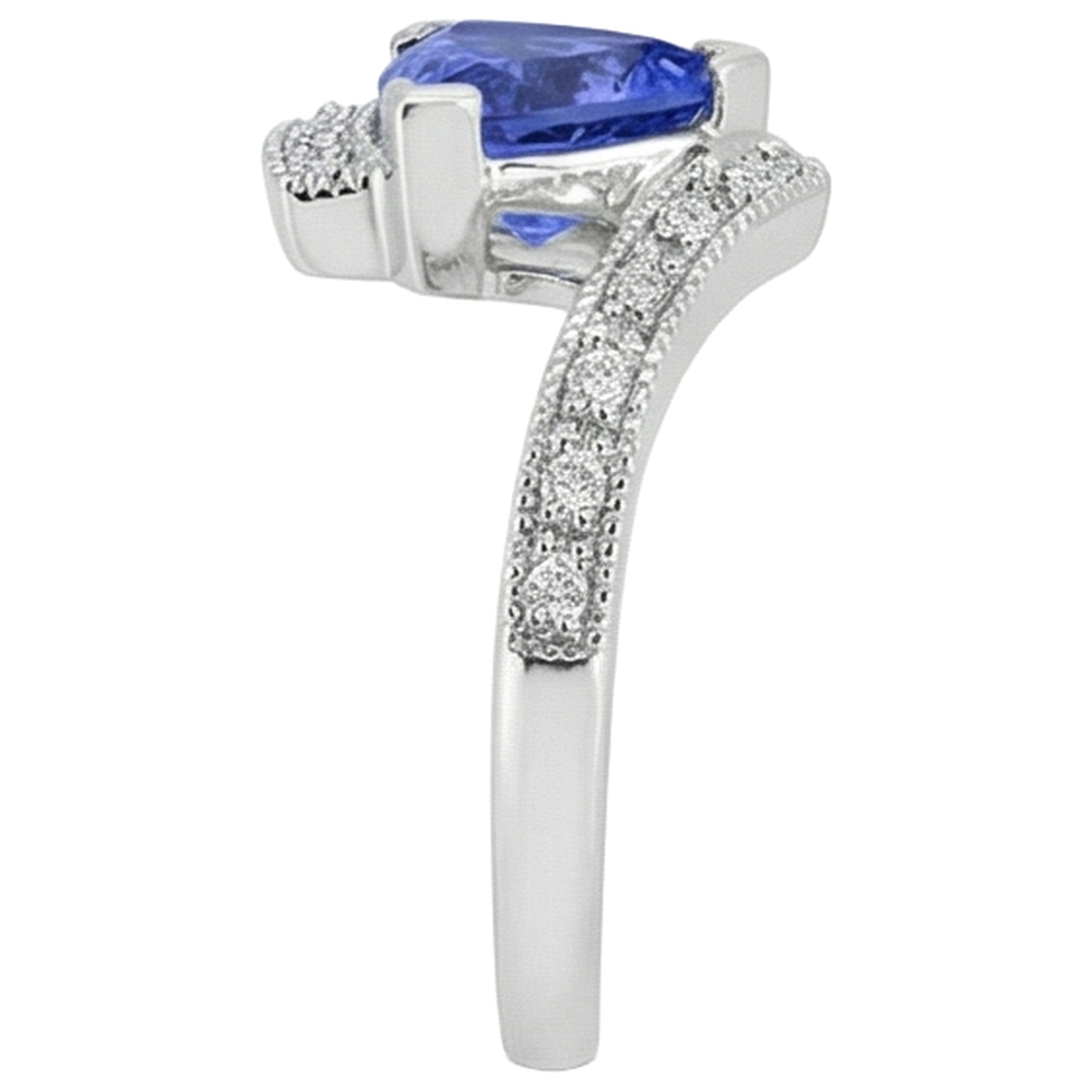 Anello solitario in oro 14 kt con tanzanite con accento da 7.25 ct