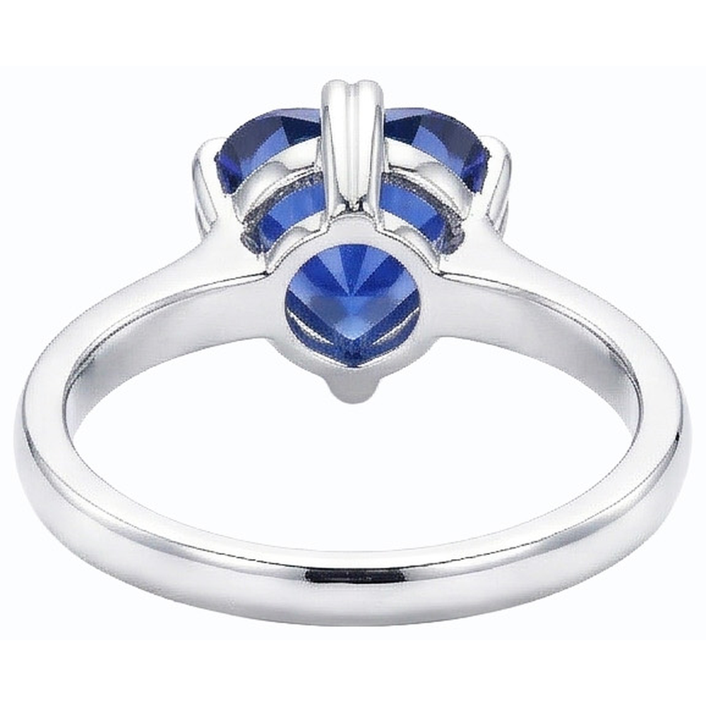 Anello solitario in oro a cuore con zaffiro blu intenso Set 2.50 carati