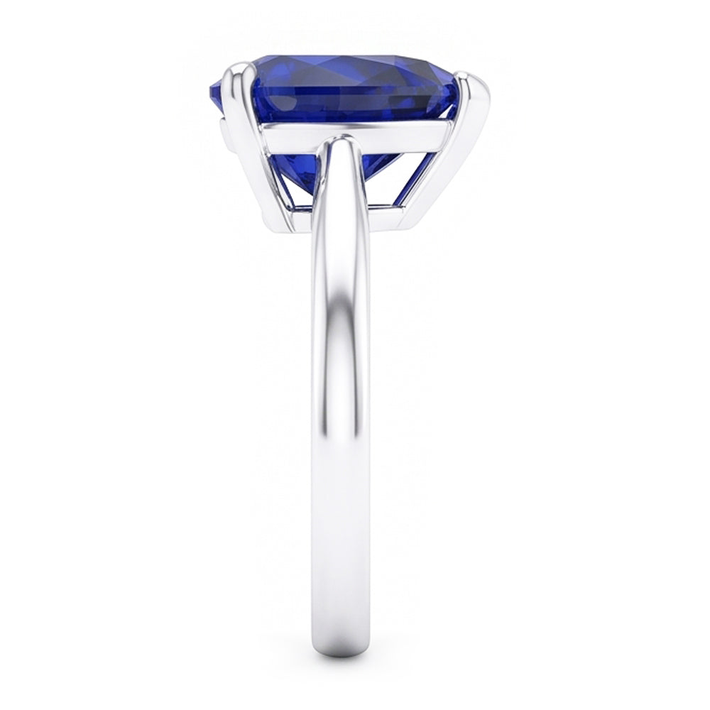 Anello solitario in oro a cuore con zaffiro blu intenso Set 2.50 carati