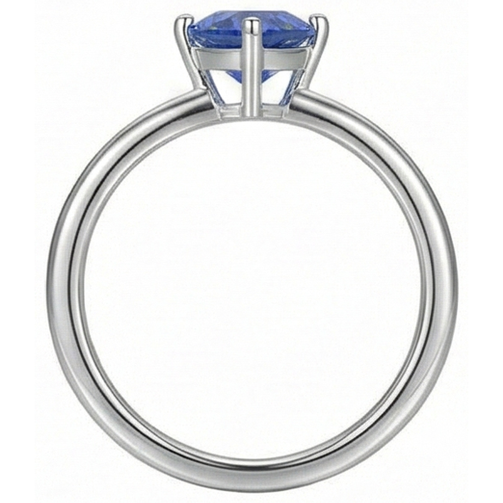 Anello solitario in oro bianco 14K Trillion Ceylon Zaffiro 1.50 carati