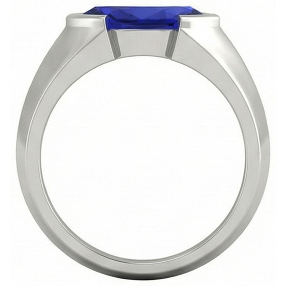 Anello solitario in oro bianco 14K con lingotto Ceylon Sapphire Marquise da 1 carato