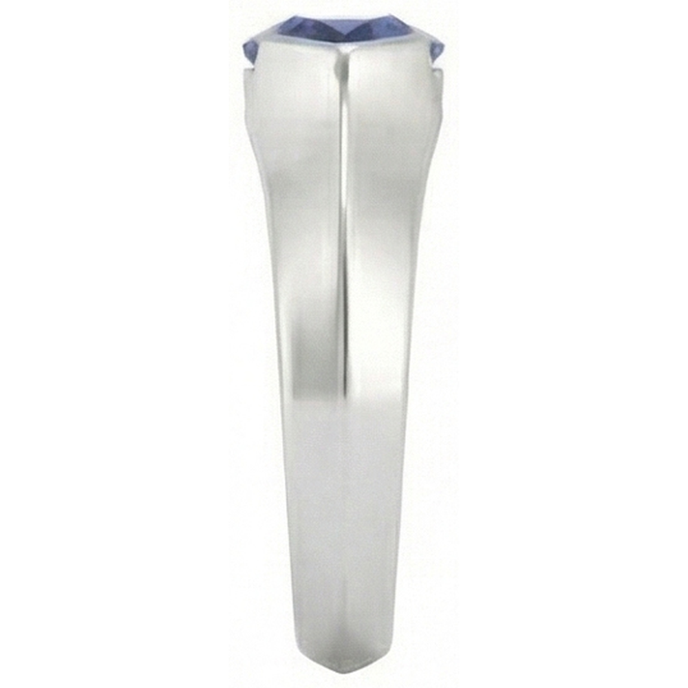 Anello solitario in oro bianco 14K con lingotto Ceylon Sapphire Marquise da 1 carato