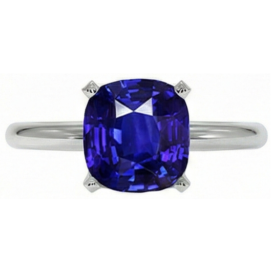 vero cushion diamante 2.25carati anello angolo laterale
