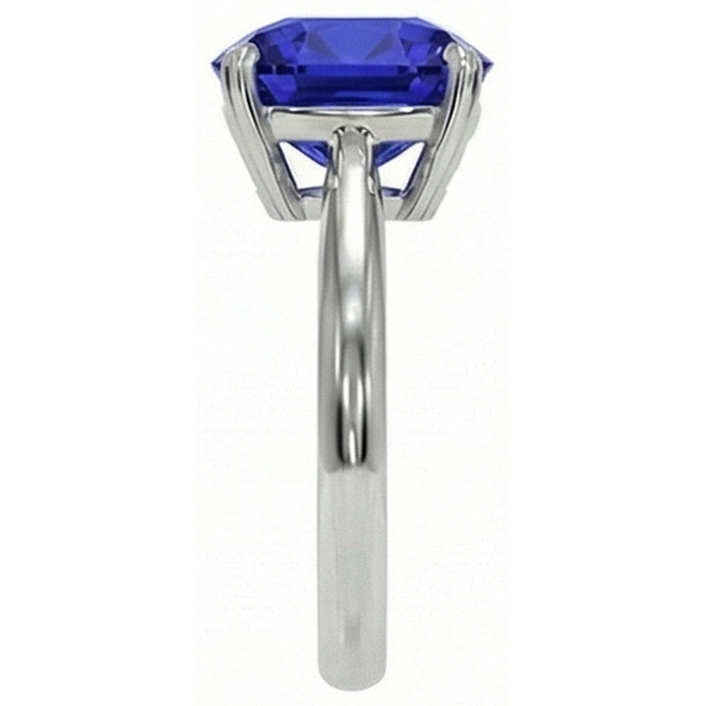 vero cushion diamante 2.25carati anello vista di profilo
