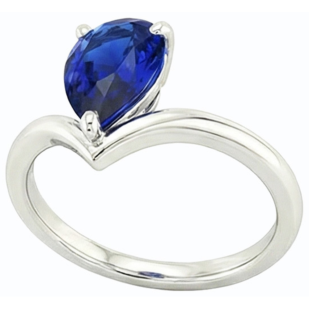 vero pear diamante 2.50carati anello dettaglio ravvicinato