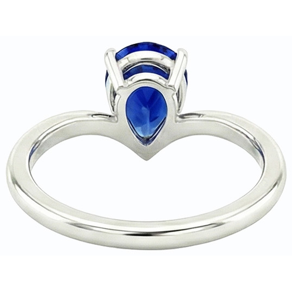 vero pear diamante 2.50carati anello vista di profilo