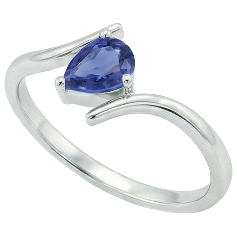 vero pear diamante 2carati anello vista frontale