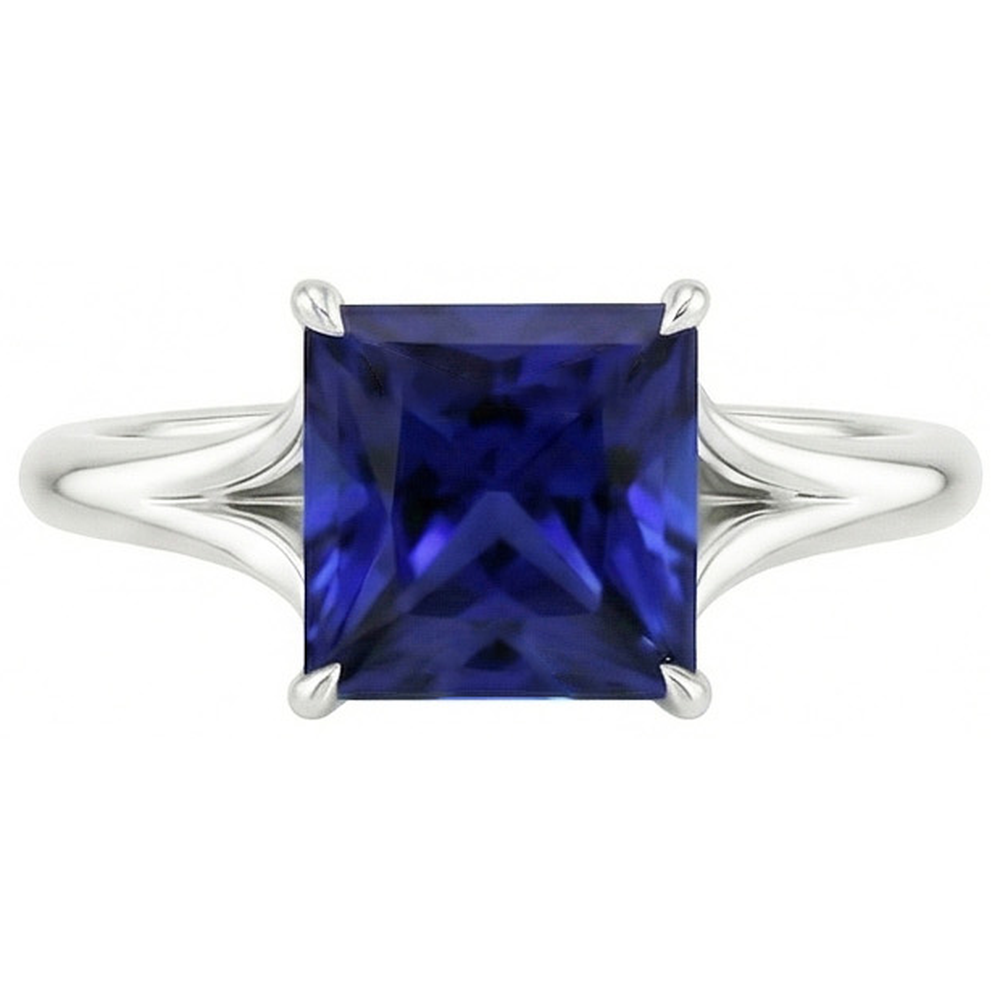vero princess diamante 5carati anello su bianco