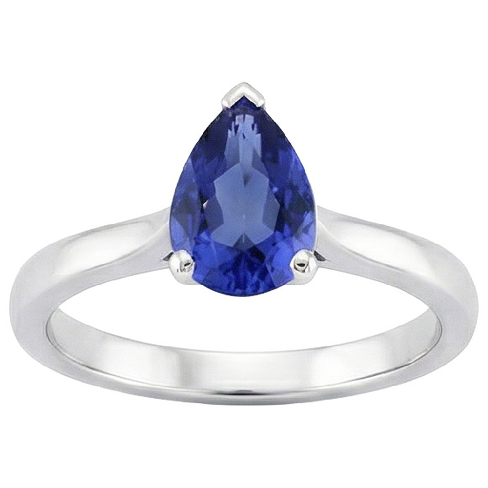 vero pear diamante 2.50carati anello dettaglio ravvicinato