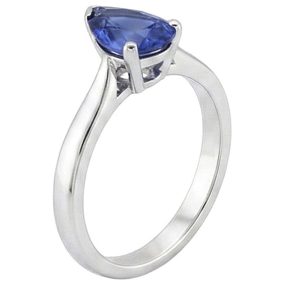 vero pear diamante 2.50carati anello vista di profilo