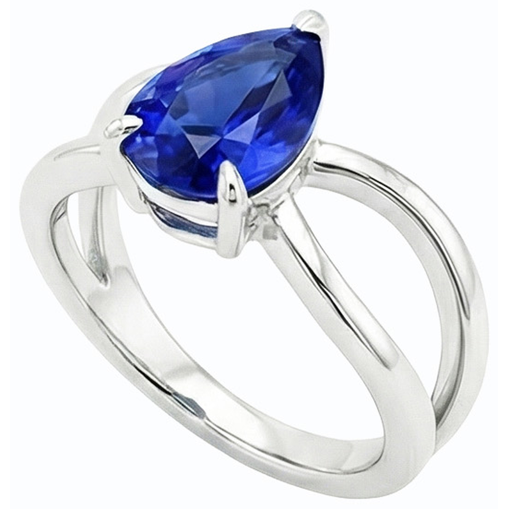 vero pear diamante 2.50carati anello angolo laterale