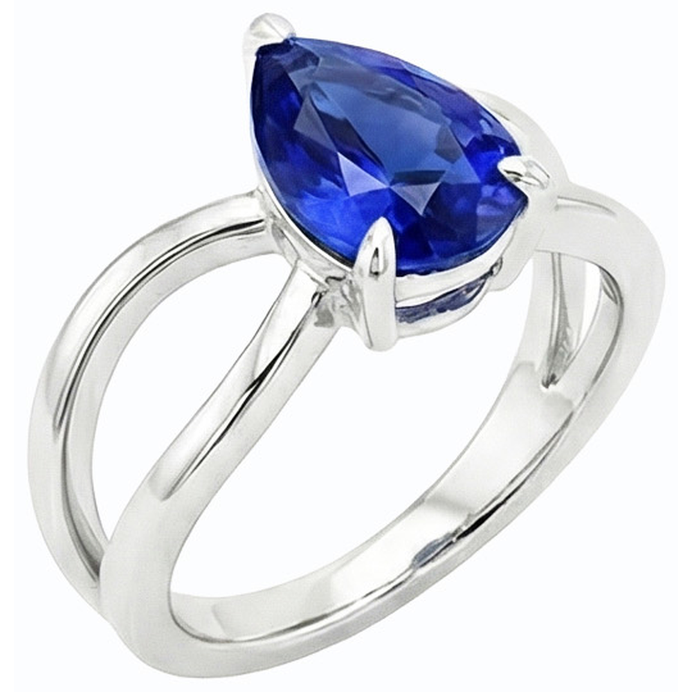 vero pear diamante 2.50carati anello dettaglio ravvicinato