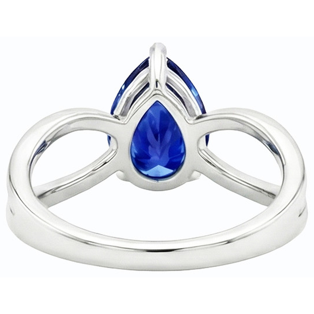 vero pear diamante 2.50carati anello vista dall'alto