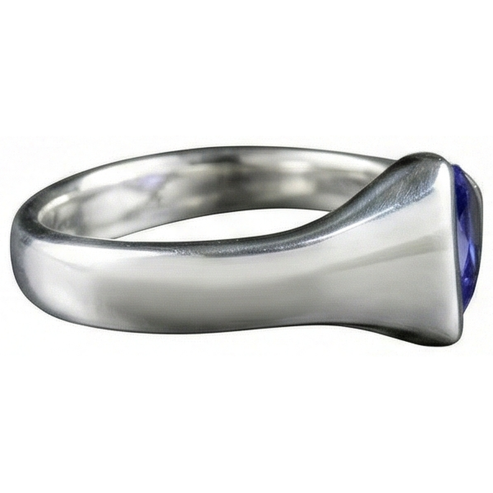 Anello solitario in oro bianco da 1 carato Trilioni di tanzanite Novità