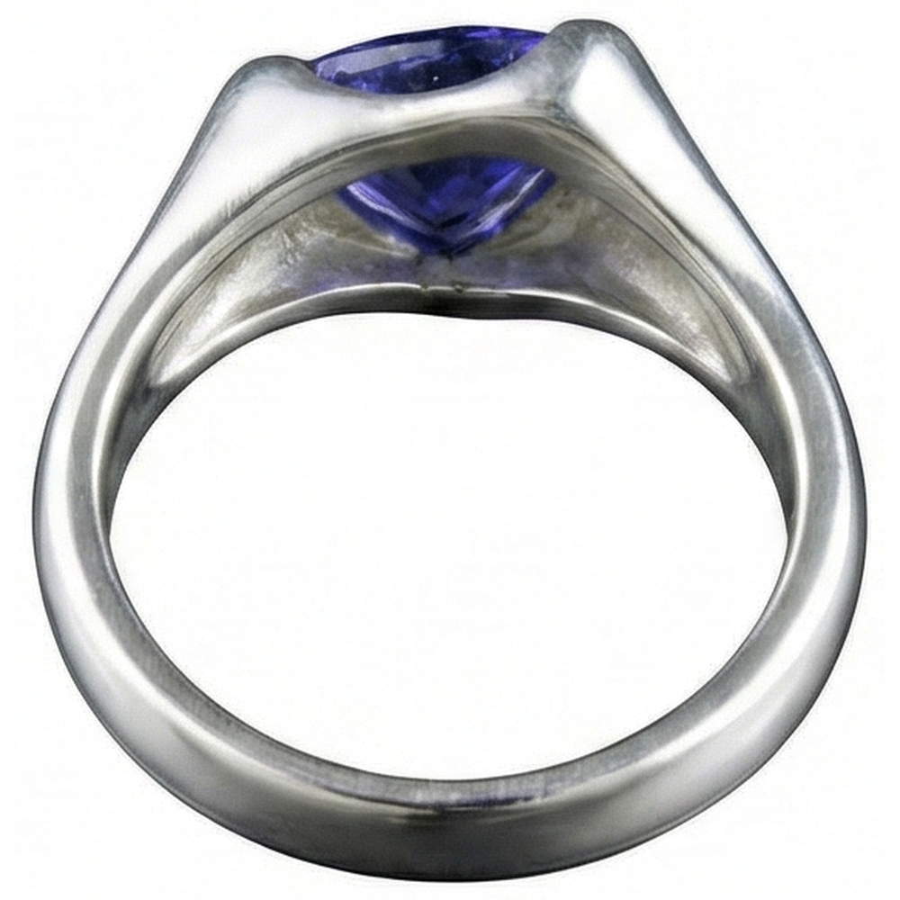 Anello solitario in oro bianco da 1 carato Trilioni di tanzanite Novità
