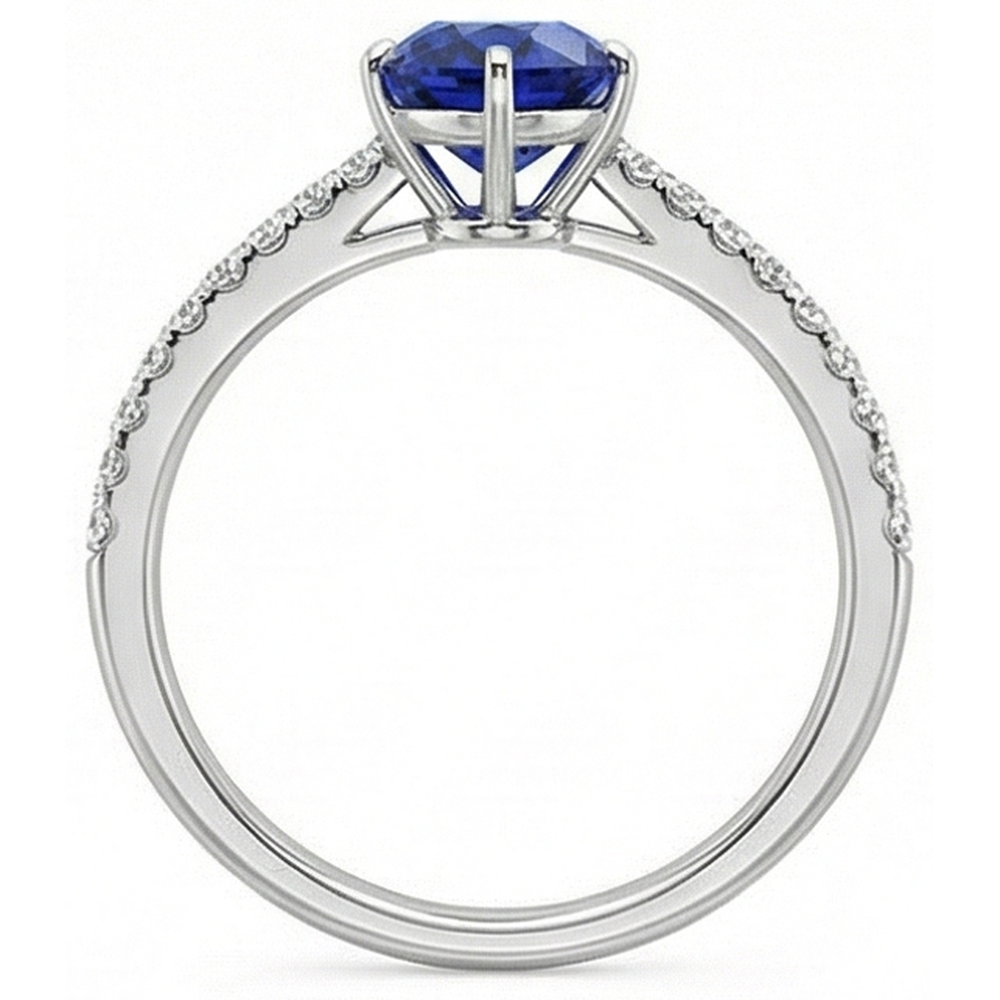 vero pear diamante 5carati anello su bianco
