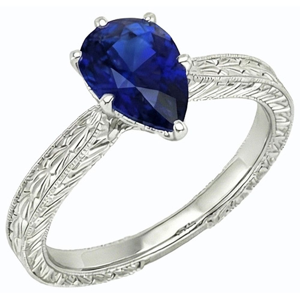 vero pear diamante 1.50carati anello angolo laterale