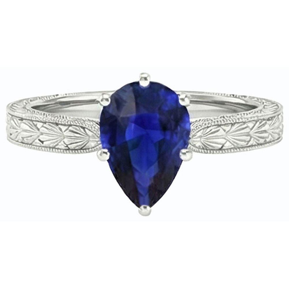 vero pear diamante 1.50carati anello vista di profilo
