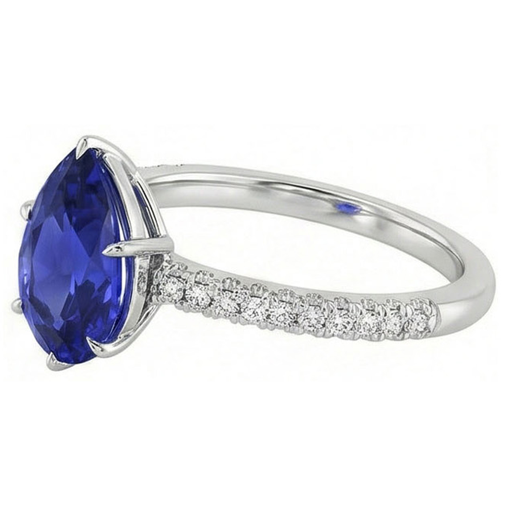 vero round diamante 4.50carati anello vista di profilo