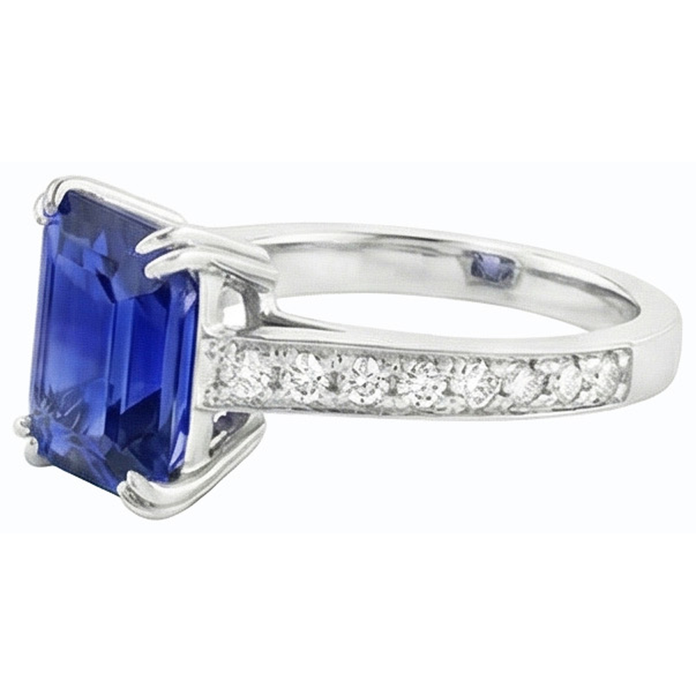 vero round diamante 3carati anello vista di profilo