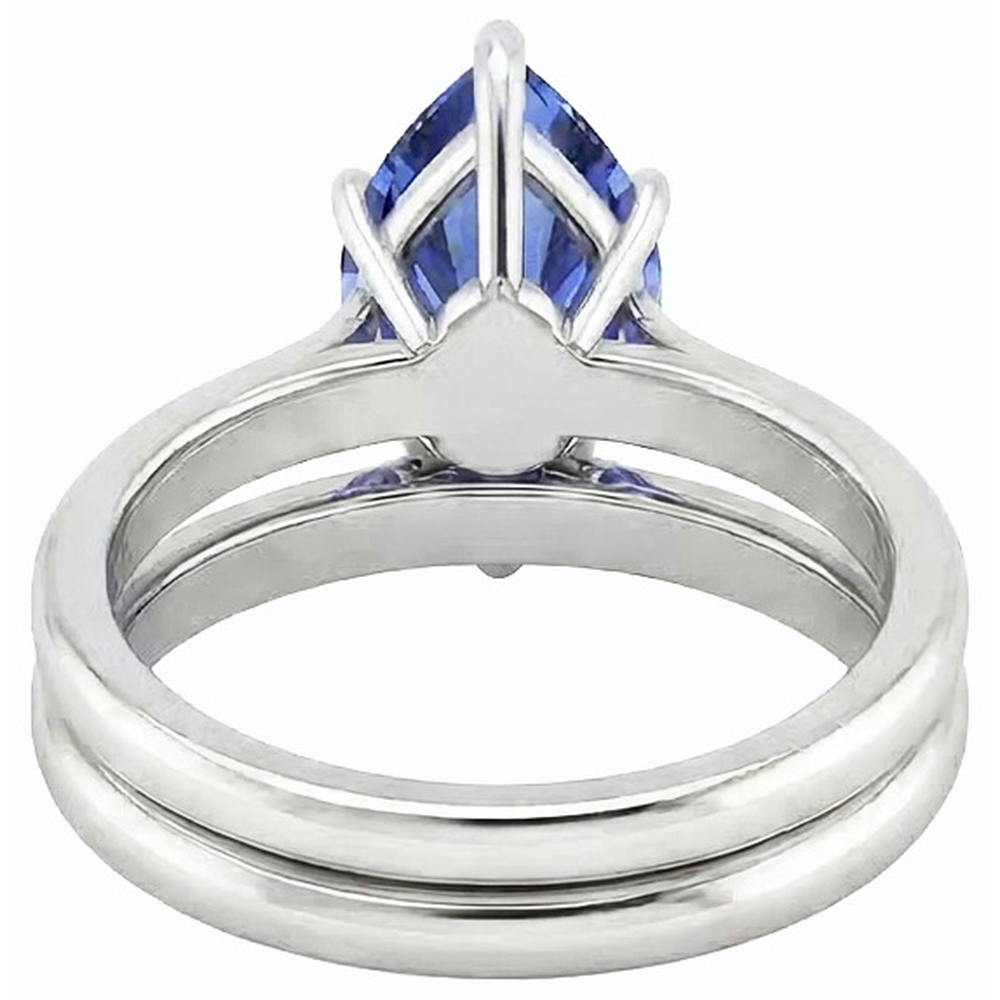 vero pear diamante 2carati anello angolo laterale