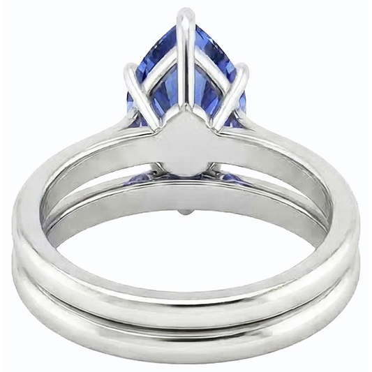 vero pear diamante 2carati anello angolo laterale