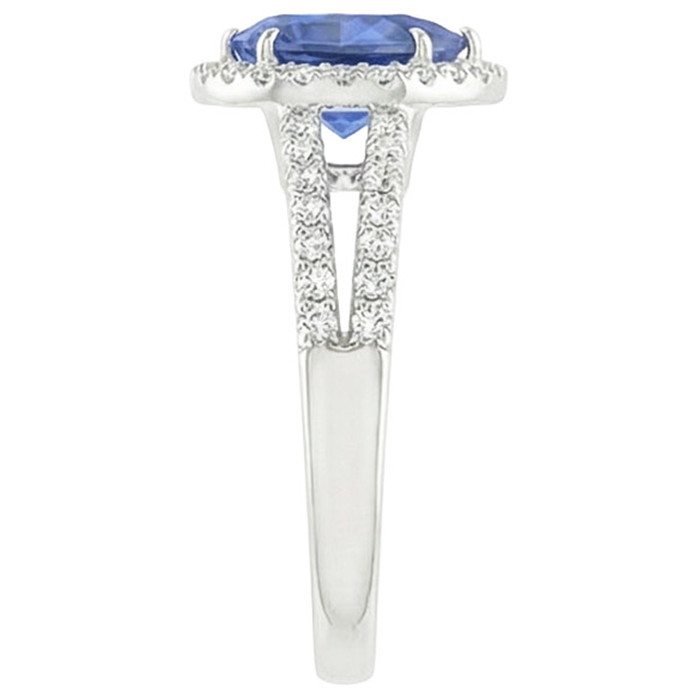 vero pear diamante 2.50carati anello su bianco